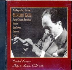 Cembal d'amour CD 136, Mindru Katz, Piano